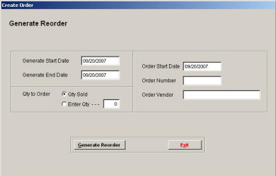 Orders - Generate Reorder