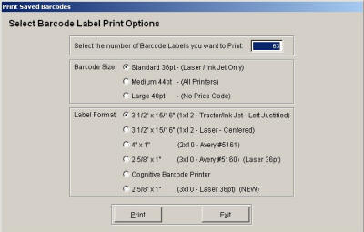 Print Saved Barcodes