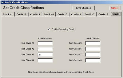 Utilities - Set Credit Classifications - Config 