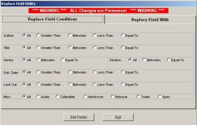 Replace field conditions