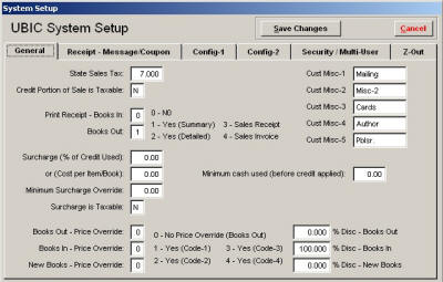 Utilites - System Setup General tab